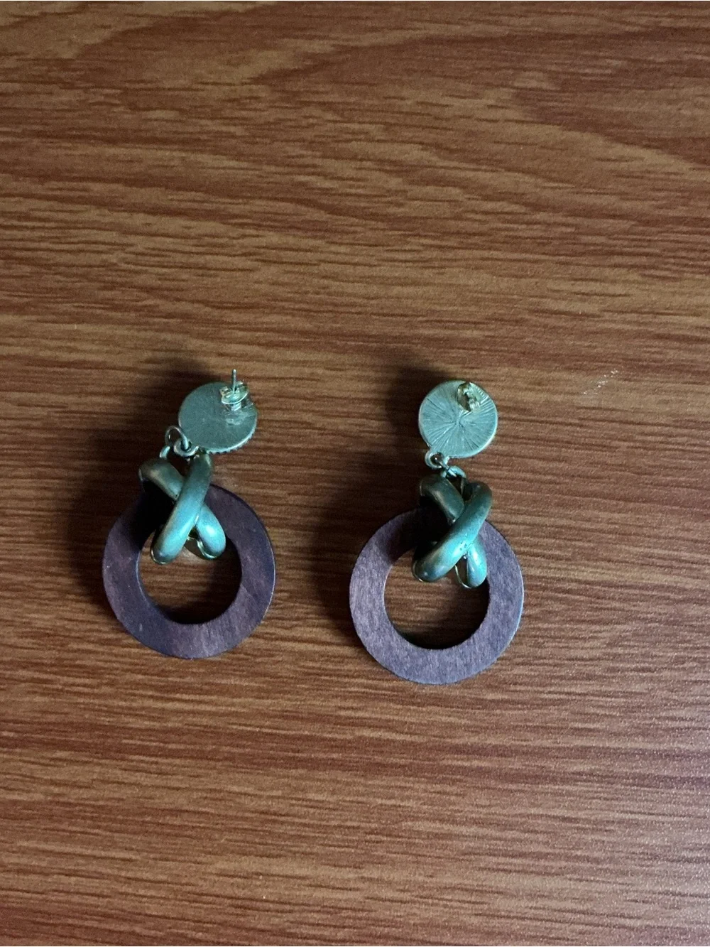 Pierced drop Earrings, mixed media